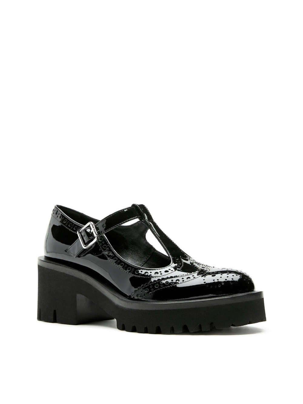 New La Canadienne Tree Patent Leather Mary Jane Loafer Black Sz 9